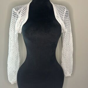 White Open-Knit Sweater by Charlotte Russe